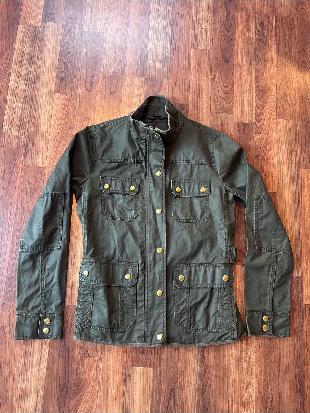 J. Crew Military Field Jacket in Olive with Brass Hardware